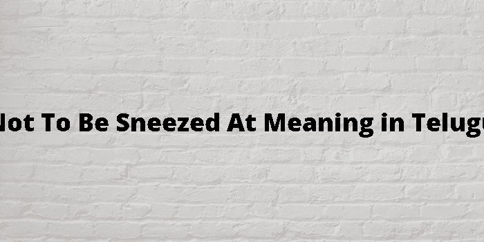 not to be sneezed at
